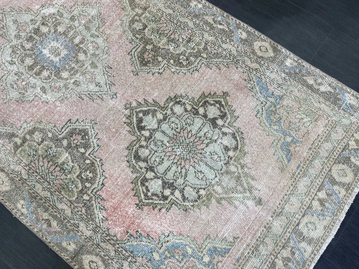 Pink Turkish Runner Rug 4' 3" x 9' 2" Hand-Knotted | No. WR62190