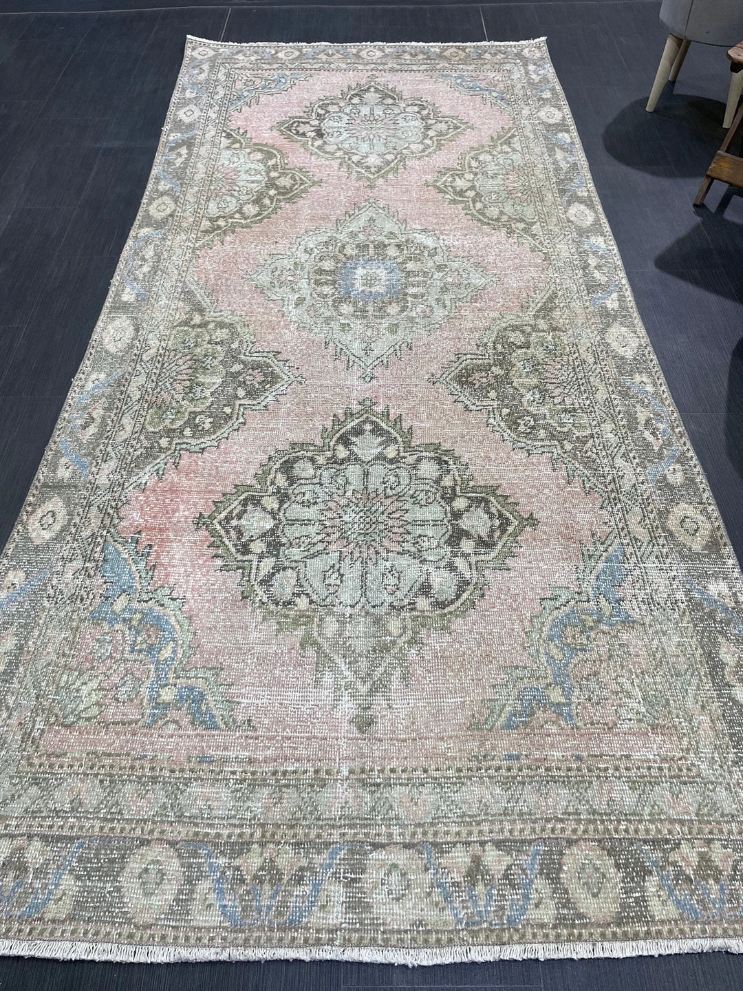 Pink Turkish Runner Rug 4' 3" x 9' 2" Hand-Knotted | No. WR62190