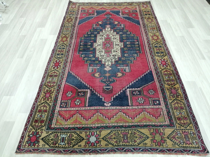 Rust Turkish Runner Rug 4' 4" x 7' 10" Hand-Knotted | No. WR62196