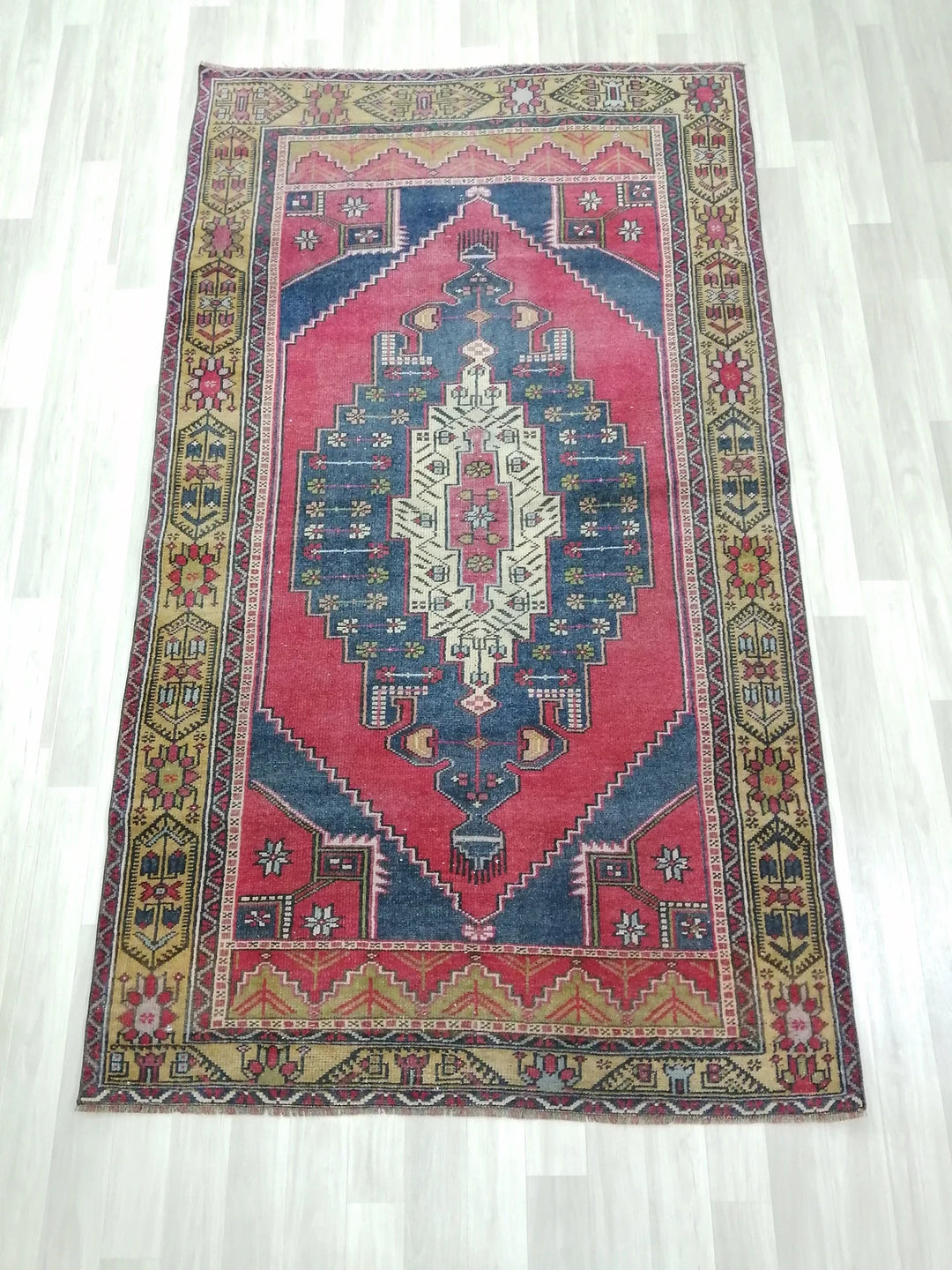 Rust Turkish Runner Rug 4' 4" x 7' 10" Hand-Knotted | No. WR62196