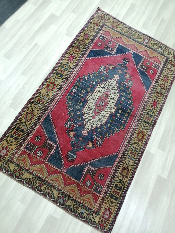 Rust Turkish Runner Rug 4' 4" x 7' 10" Hand-Knotted | No. WR62196