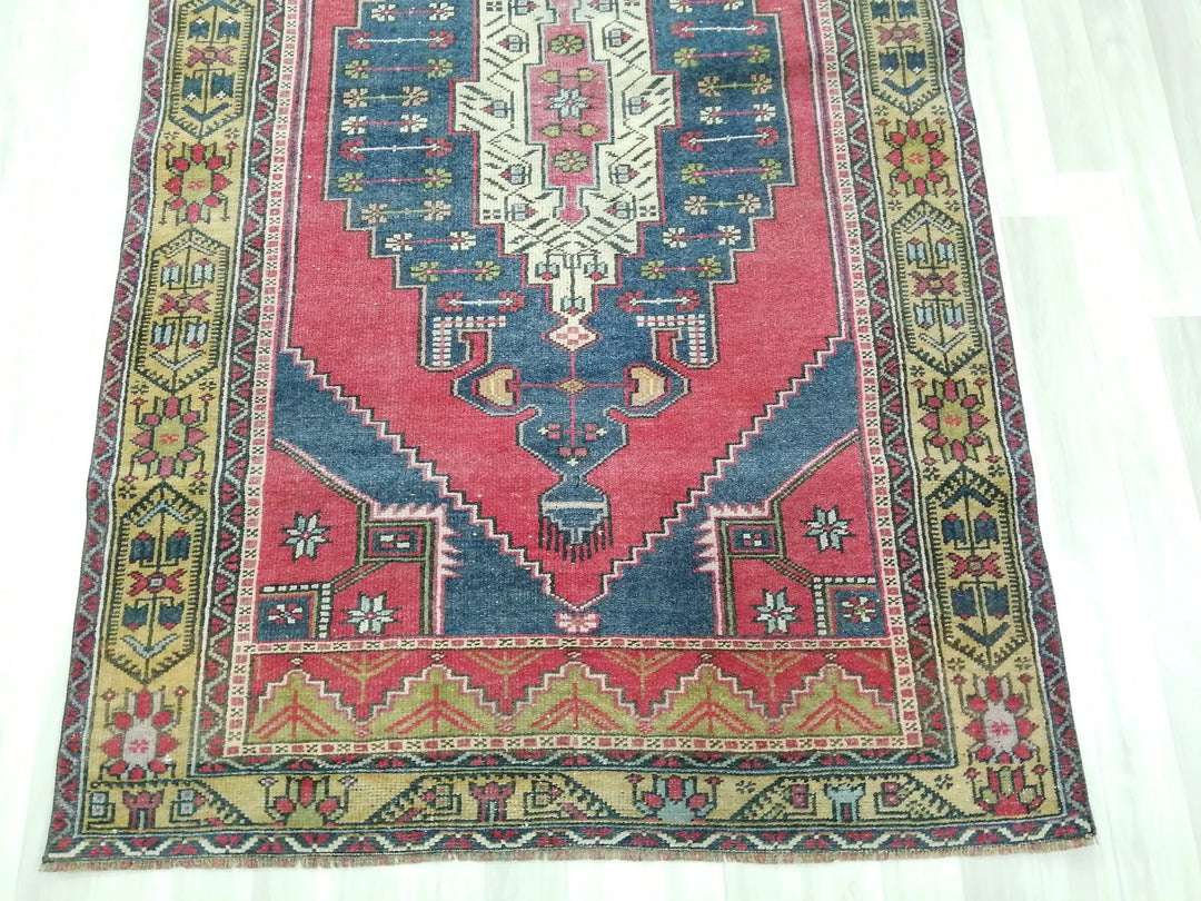 Rust Turkish Runner Rug 4' 4" x 7' 10" Hand-Knotted | No. WR62196