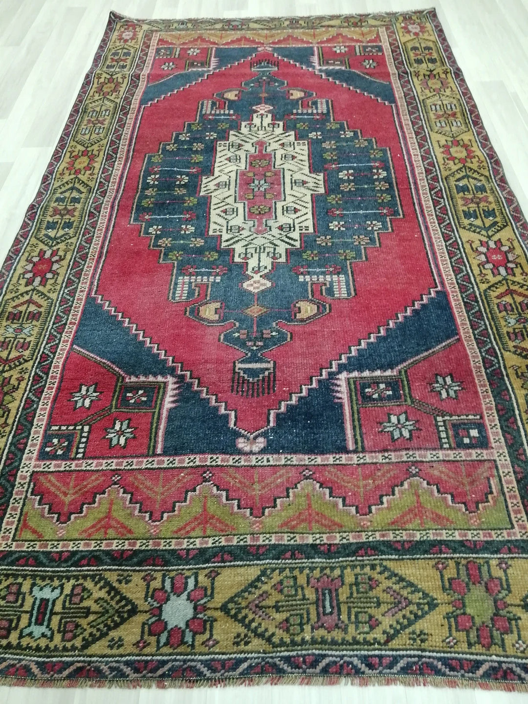 Rust Turkish Runner Rug 4' 4" x 7' 10" Hand-Knotted | No. WR62196