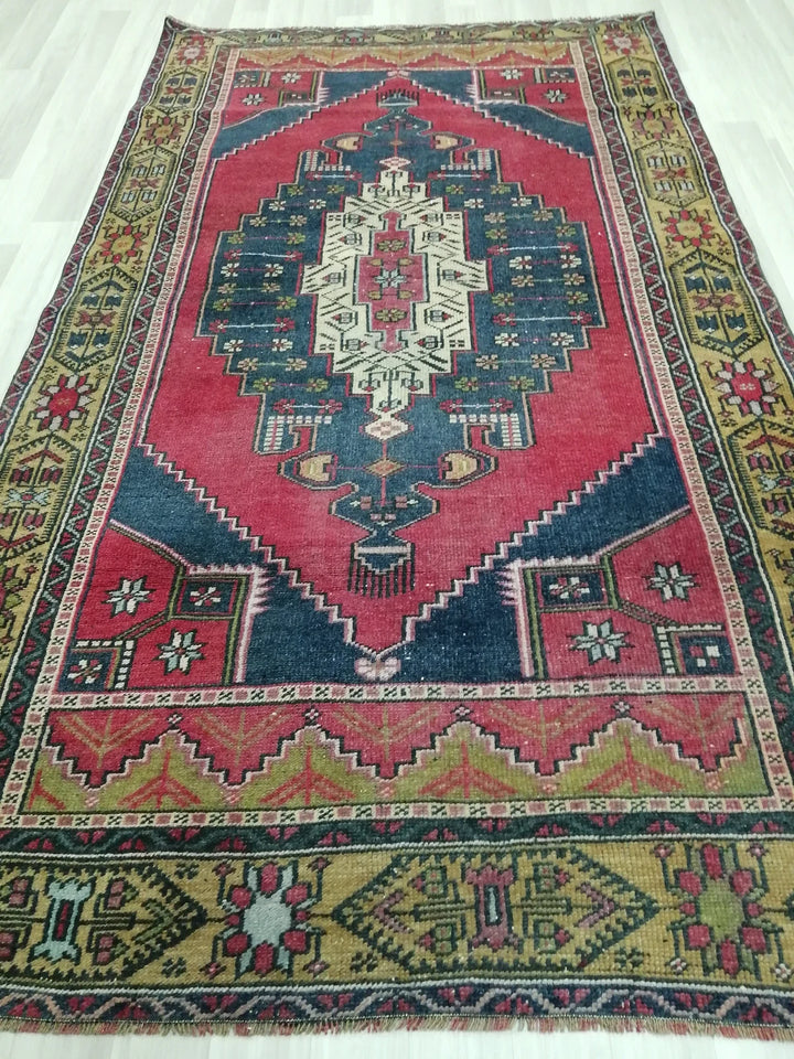 Rust Turkish Runner Rug 4' 4" x 7' 10" Hand-Knotted | No. WR62196