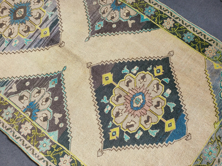 Navy Turkish Runner Rug 4' 2" x 10' 3" Hand-Knotted | No. WR62330