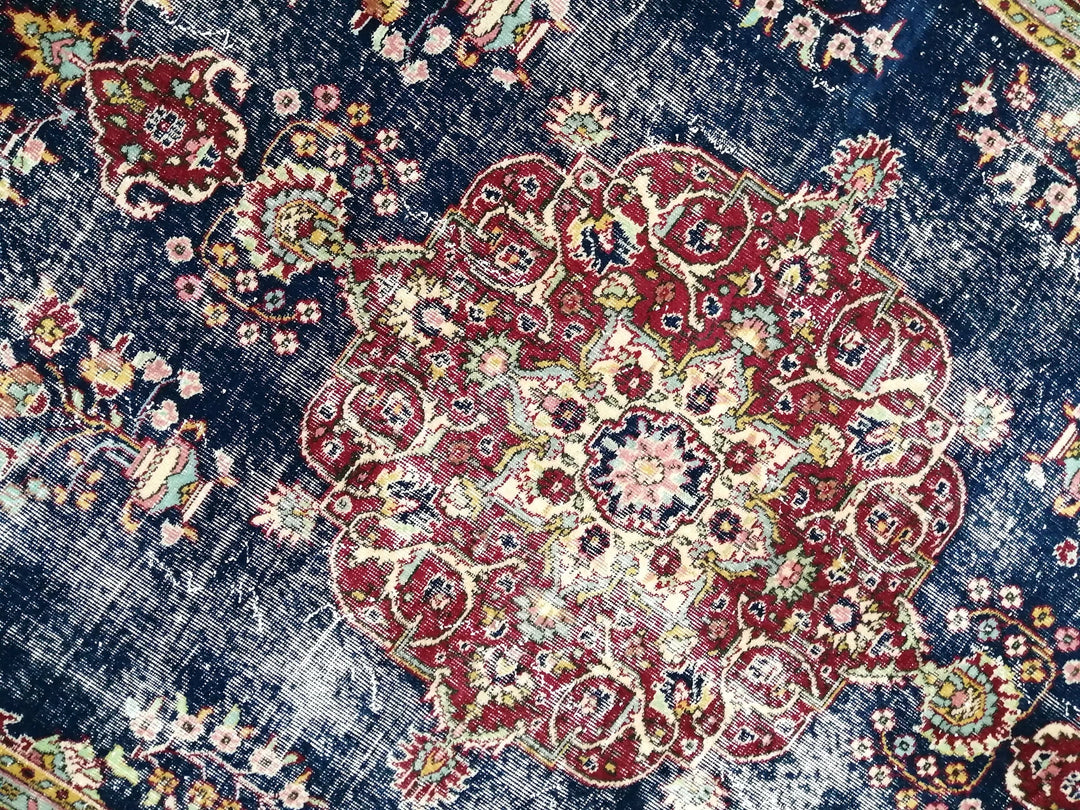 Blue Turkish Oushak Rug 6' 11" x 9' 11" Hand-Knotted | No. WR62676