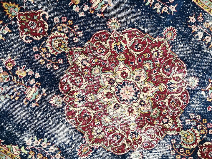 Blue Turkish Oushak Rug 6' 11" x 9' 11" Hand-Knotted | No. WR62676