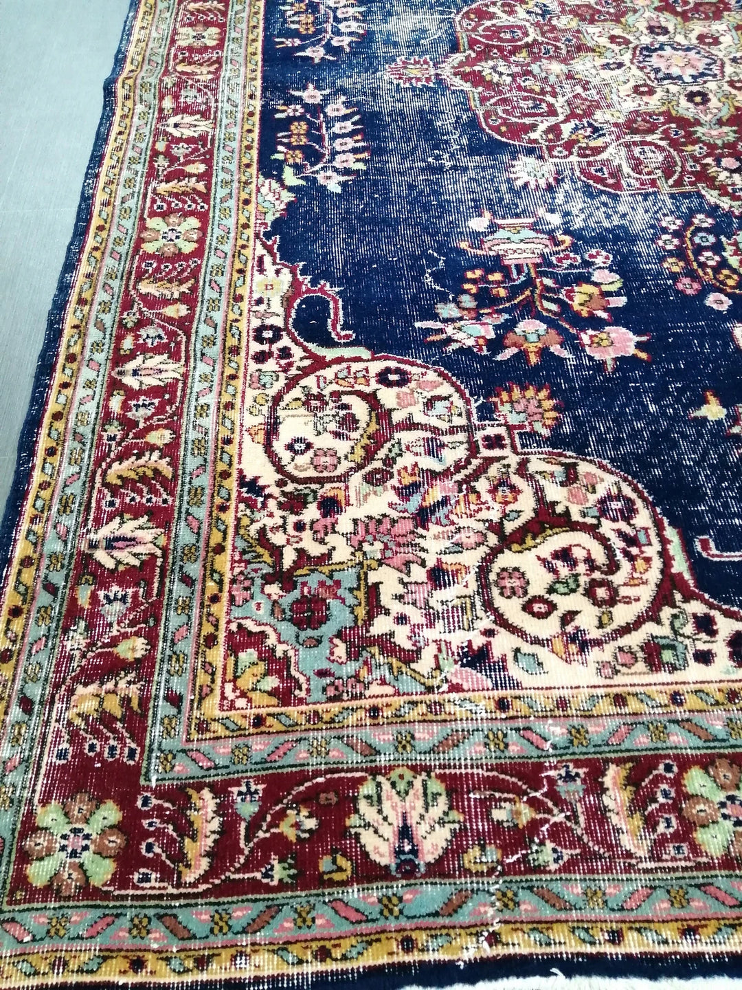 Blue Turkish Oushak Rug 6' 11" x 9' 11" Hand-Knotted | No. WR62676