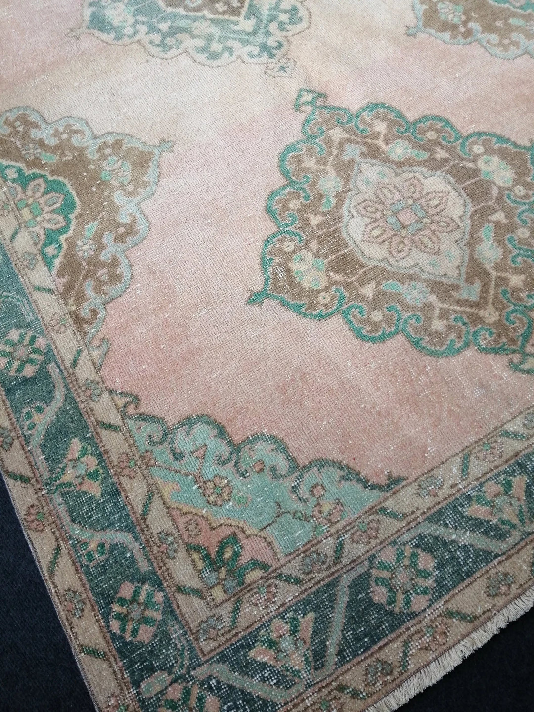 Beige Turkish Runner Rug 5' x 12' 6" Hand-Knotted | No. WR63436
