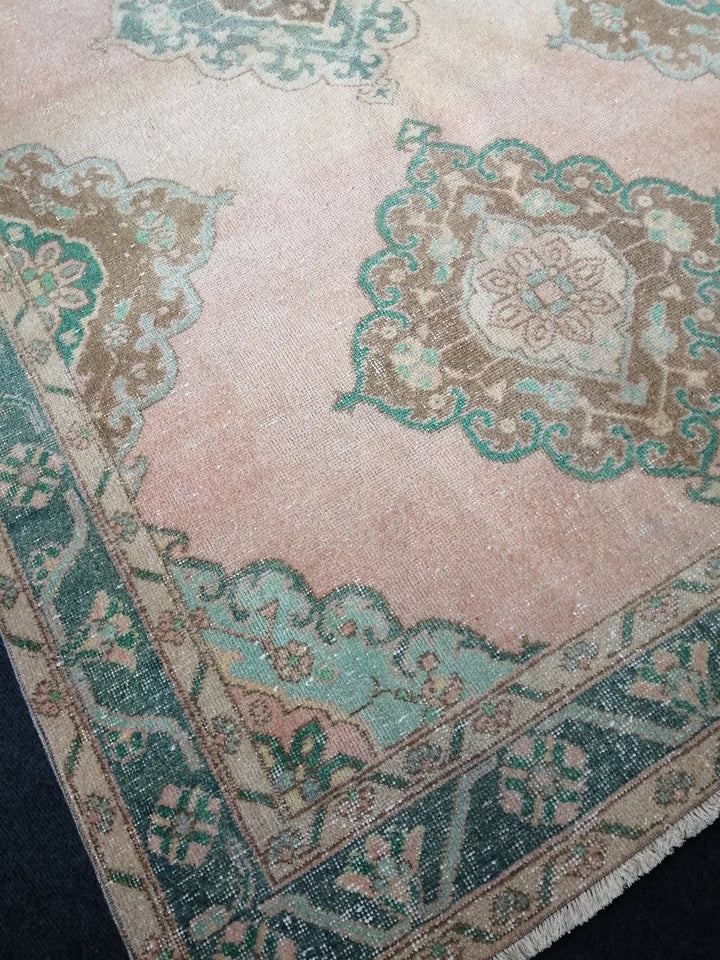 Beige Turkish Runner Rug 5' x 12' 6" Hand-Knotted | No. WR63436
