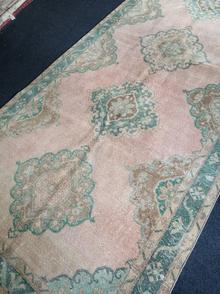 Beige Turkish Runner Rug 5' x 12' 6" Hand-Knotted | No. WR63436