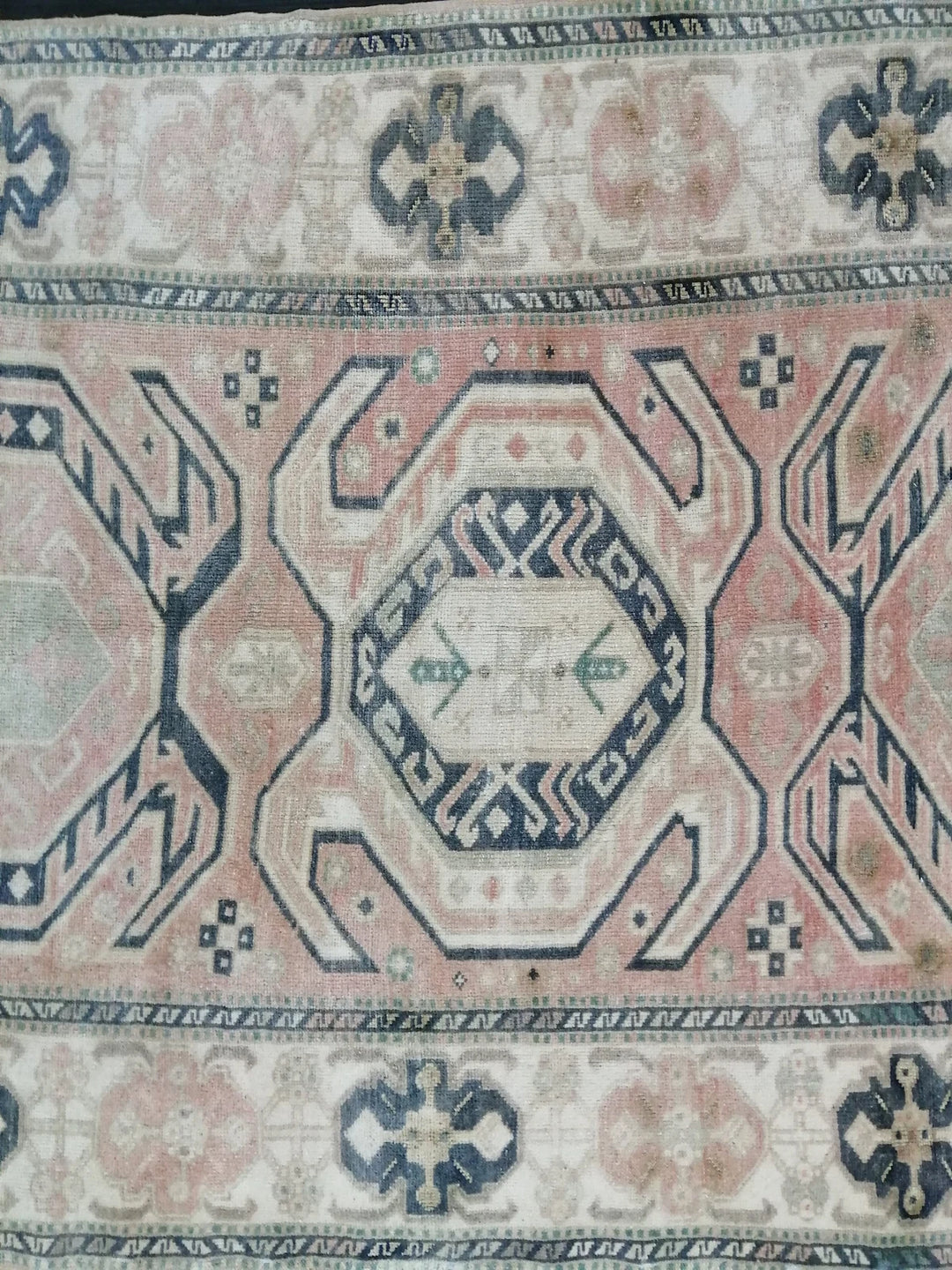 Beige Turkish Runner Rug 4' 8" x 7' 3" Hand-Knotted | No. WR64366