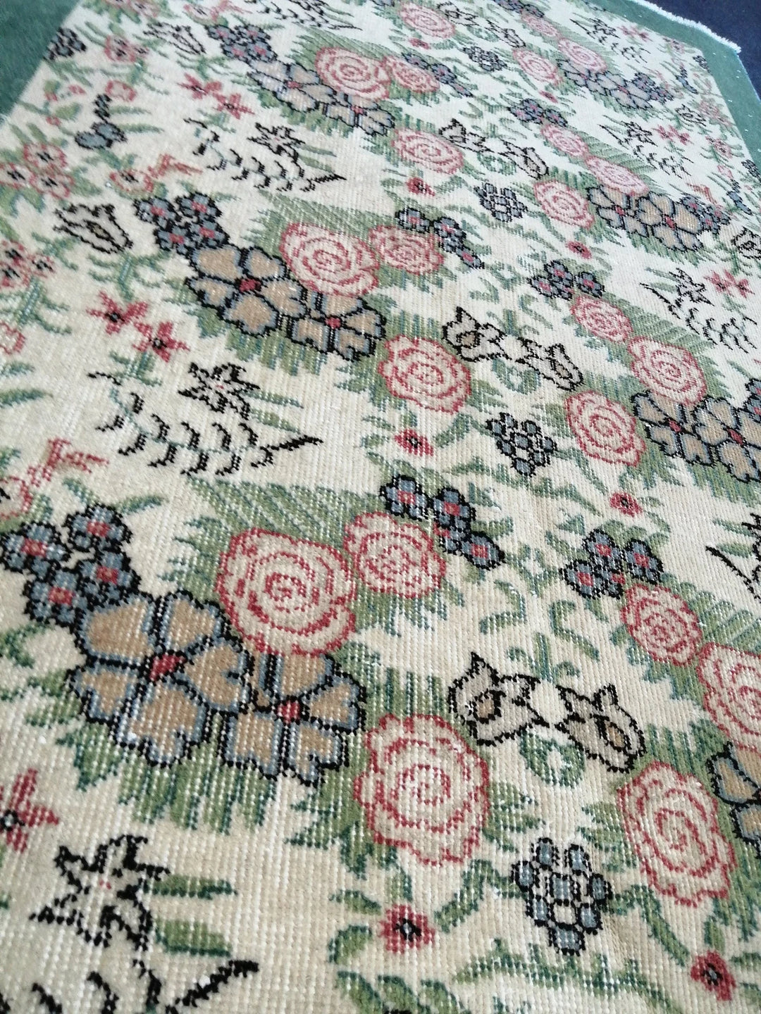 Green Turkish Oushak Rug 2'7" x 9'10" Hand-Knotted | No. WR64404