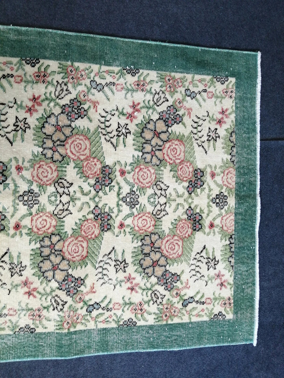 Green Turkish Oushak Rug 2'7" x 9'10" Hand-Knotted | No. WR64404