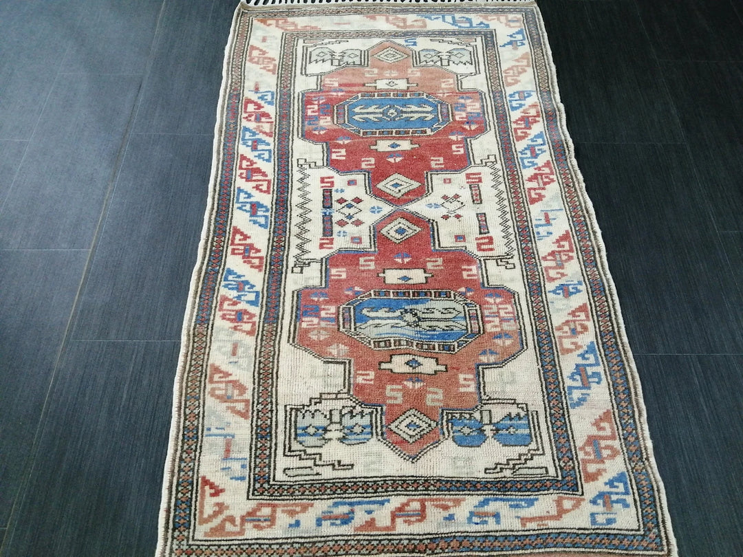 Rust Turkish Runner Rug 2' 7" x 4' 5" Hand-Knotted | No. WR64476