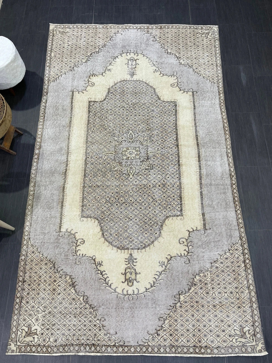 Beige Turkish Runner Rug 5' 3" x 9' 1" Hand-Knotted | No. WR64506