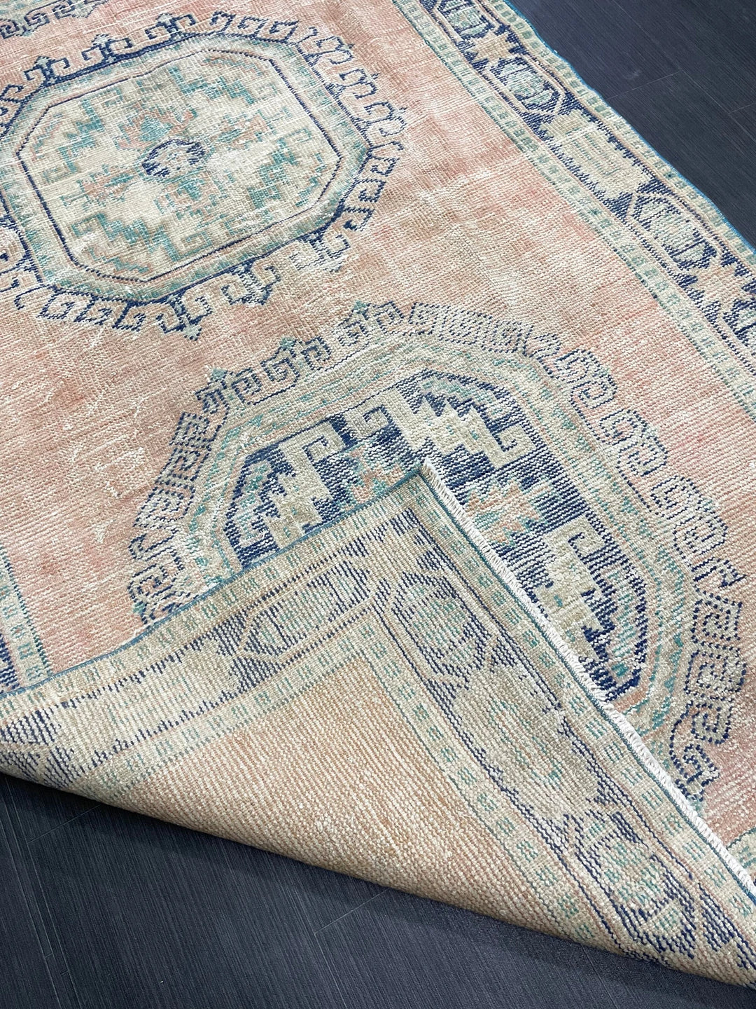 Beige Turkish Runner Rug 4' 4" x 11' 9" Hand-Knotted | No. WR64687