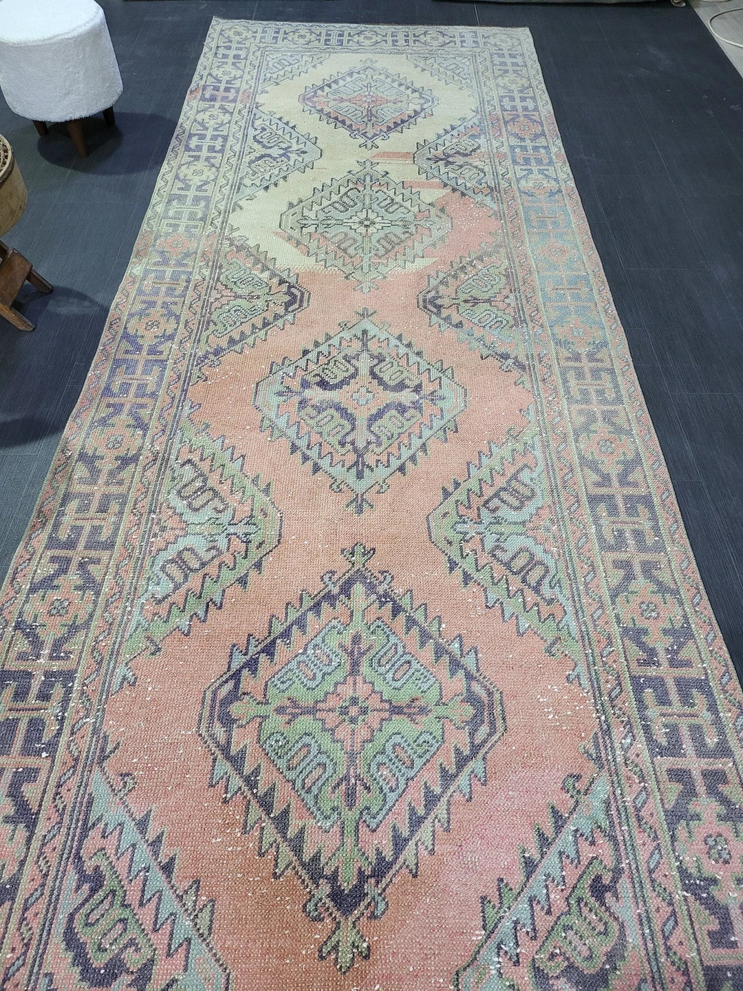 Turkish Runner Rug 4' 4" x 11' 10" Hand-Knotted | No. WR64924