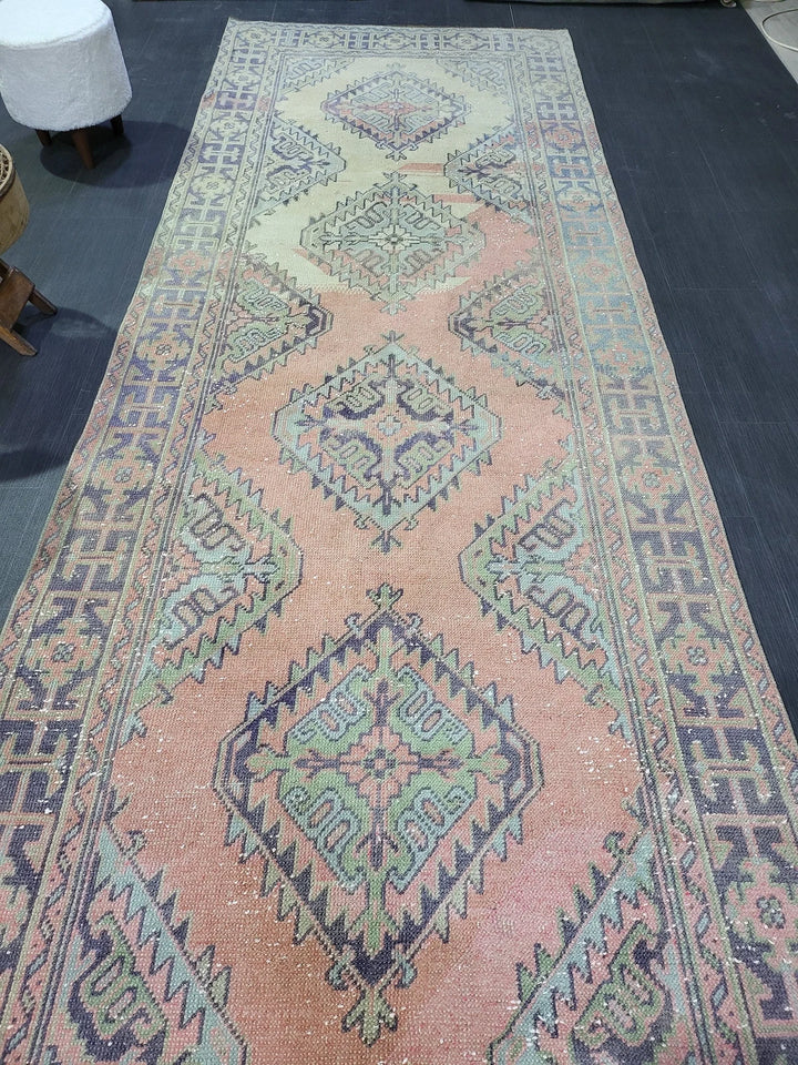Turkish Runner Rug 4' 4" x 11' 10" Hand-Knotted | No. WR64924