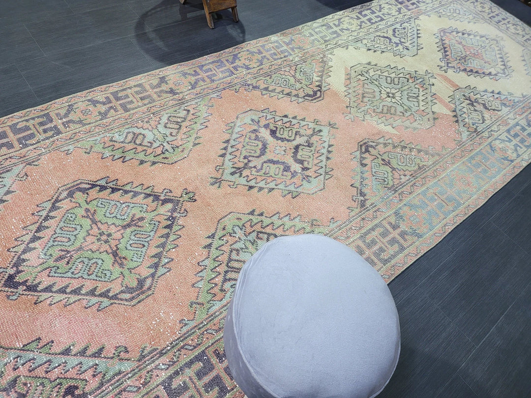 Turkish Runner Rug 4' 4" x 11' 10" Hand-Knotted | No. WR64924
