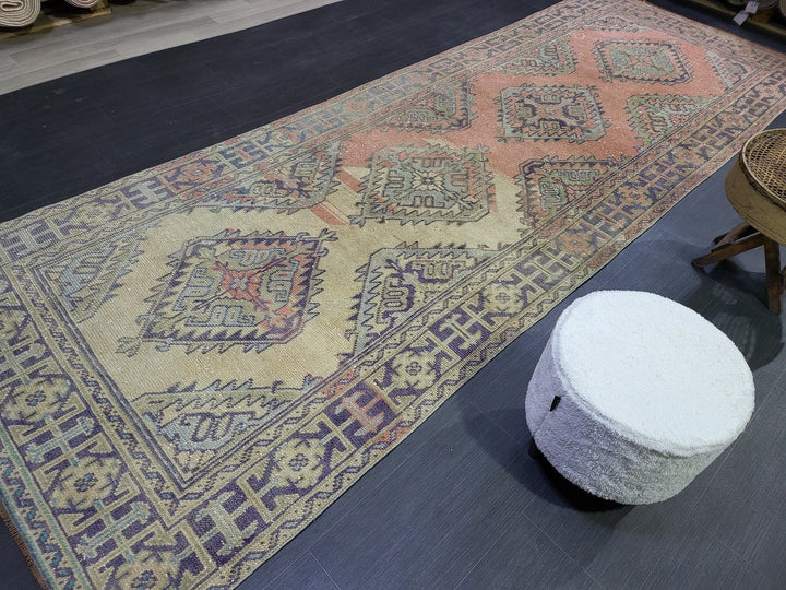 Turkish Runner Rug 4' 4" x 11' 10" Hand-Knotted | No. WR64924
