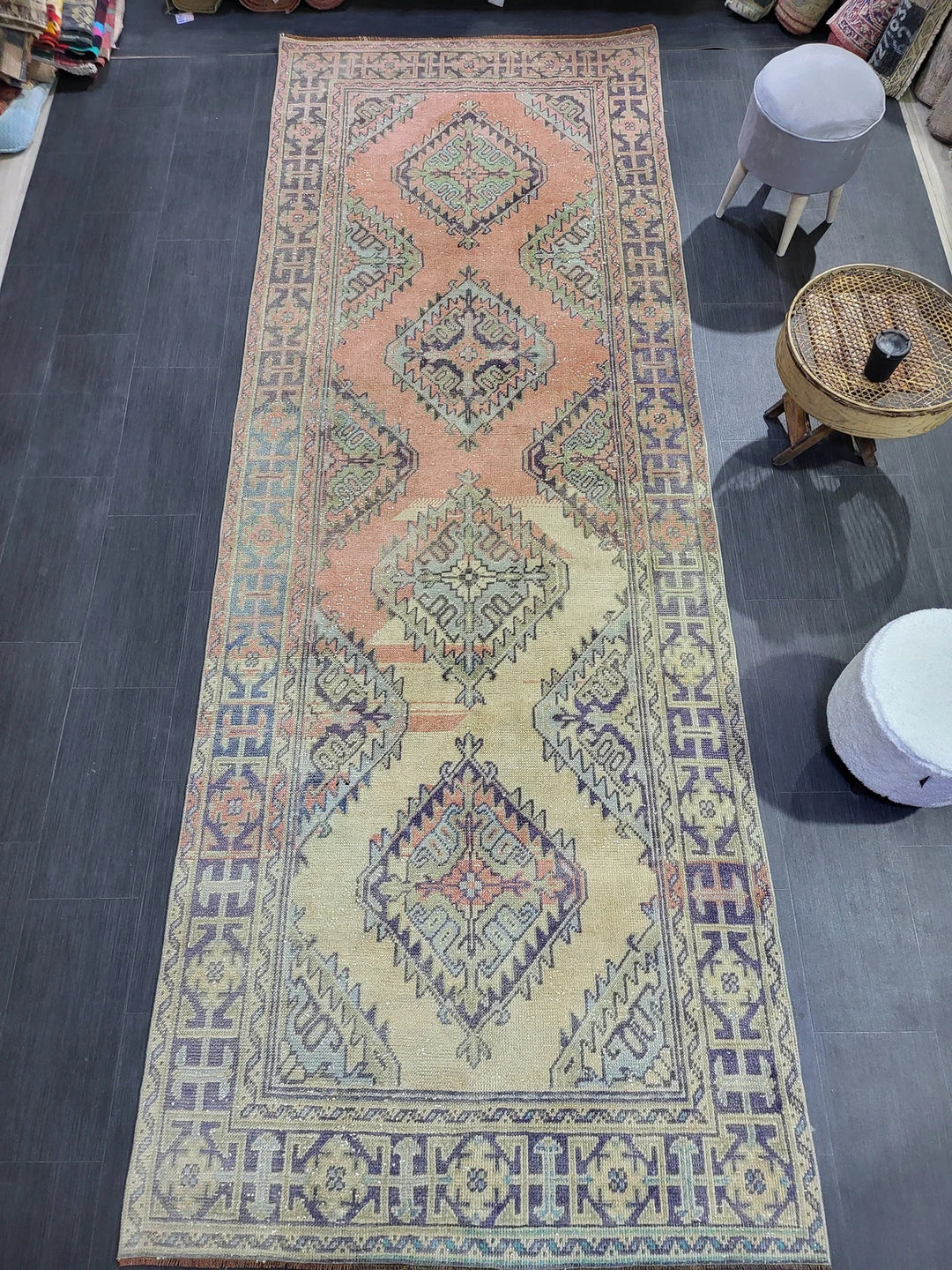 Turkish Runner Rug 4' 4" x 11' 10" Hand-Knotted | No. WR64924