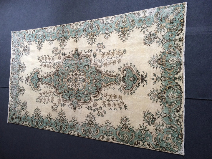 Green Turkish Oushak Rug 8'2" x 10'2" Hand-Knotted | No. WR65380