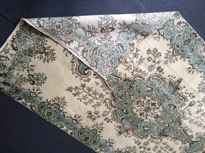 Green Turkish Oushak Rug 8'2" x 10'2" Hand-Knotted | No. WR65380