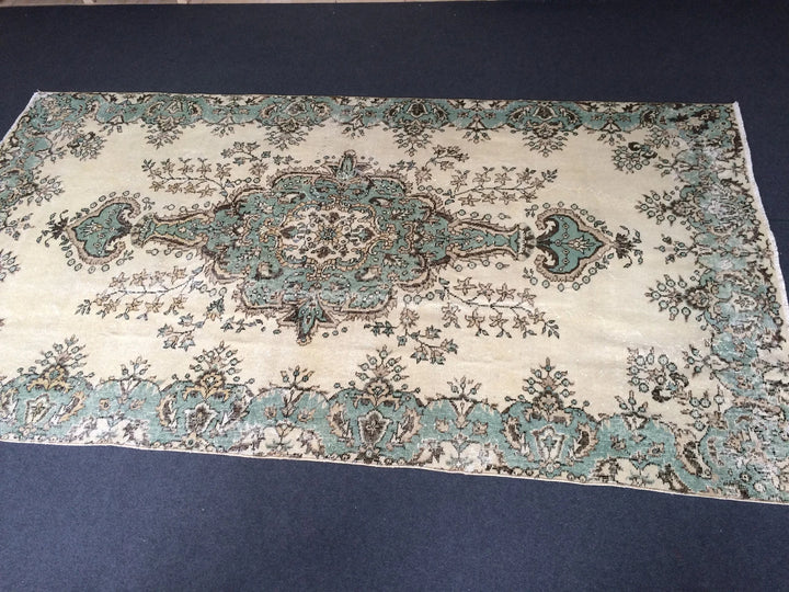 Green Turkish Oushak Rug 8'2" x 10'2" Hand-Knotted | No. WR65380