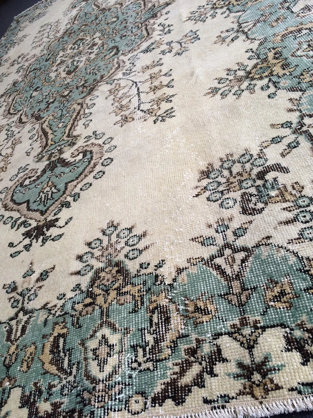 Green Turkish Oushak Rug 8'2" x 10'2" Hand-Knotted | No. WR65380
