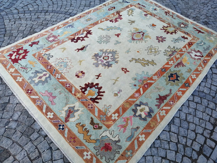 Beige Turkish Runner Rug 9' 2" x 12' 2" Hand-Knotted | No. WR65431