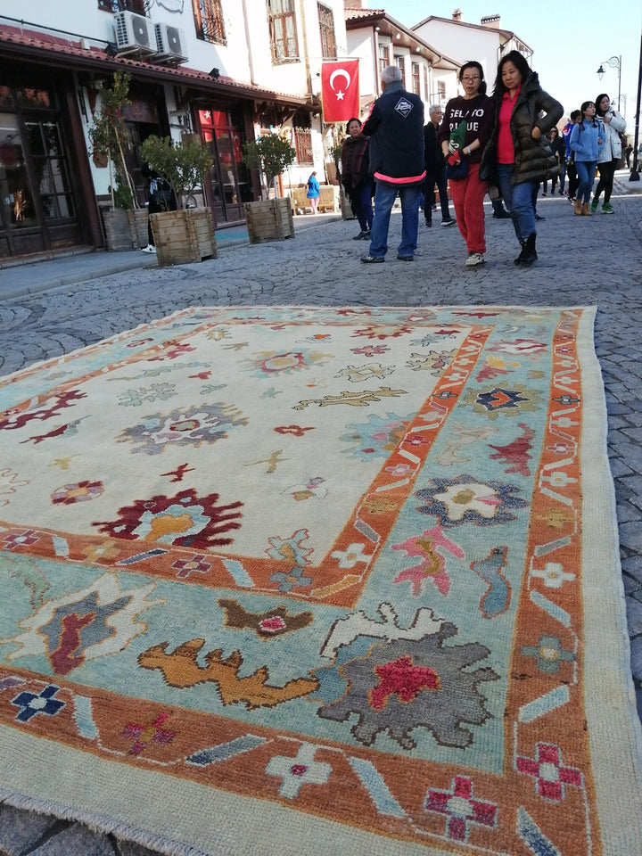 Beige Turkish Runner Rug 9' 2" x 12' 2" Hand-Knotted | No. WR65431