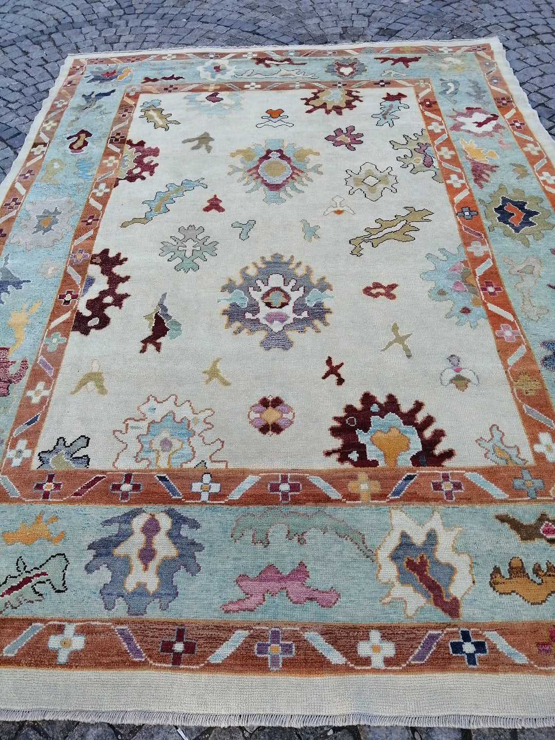 Beige Turkish Runner Rug 9' 2" x 12' 2" Hand-Knotted | No. WR65431
