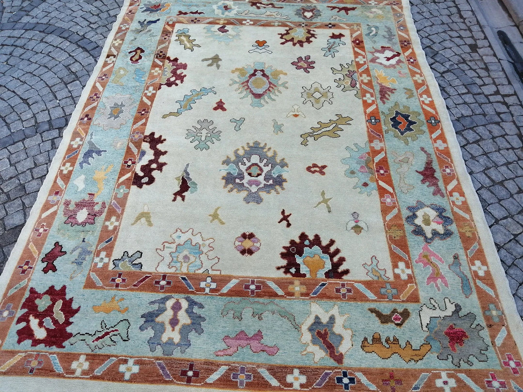 Beige Turkish Runner Rug 9' 2" x 12' 2" Hand-Knotted | No. WR65431