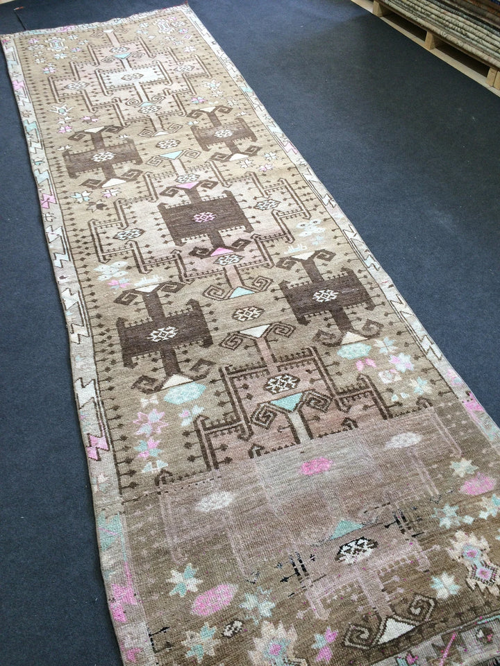 Turkish Runner Rug 3' 1" x 12' 4" Hand-Knotted | No. WR65829