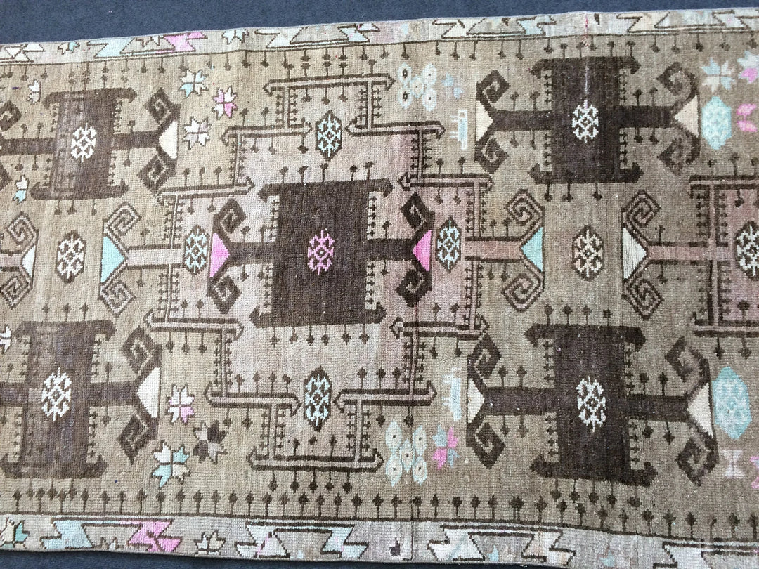 Turkish Runner Rug 3' 1" x 12' 4" Hand-Knotted | No. WR65829