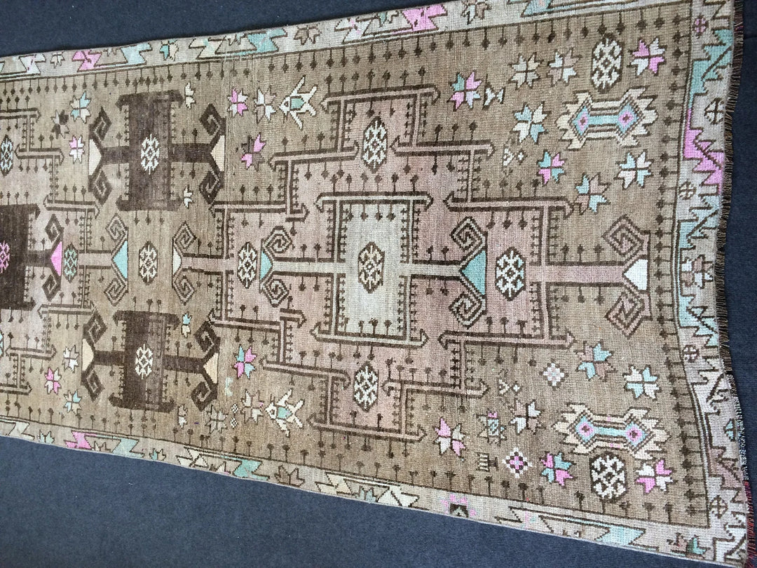 Turkish Runner Rug 3' 1" x 12' 4" Hand-Knotted | No. WR65829