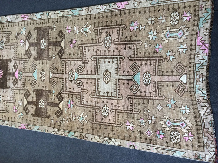 Turkish Runner Rug 3' 1" x 12' 4" Hand-Knotted | No. WR65829