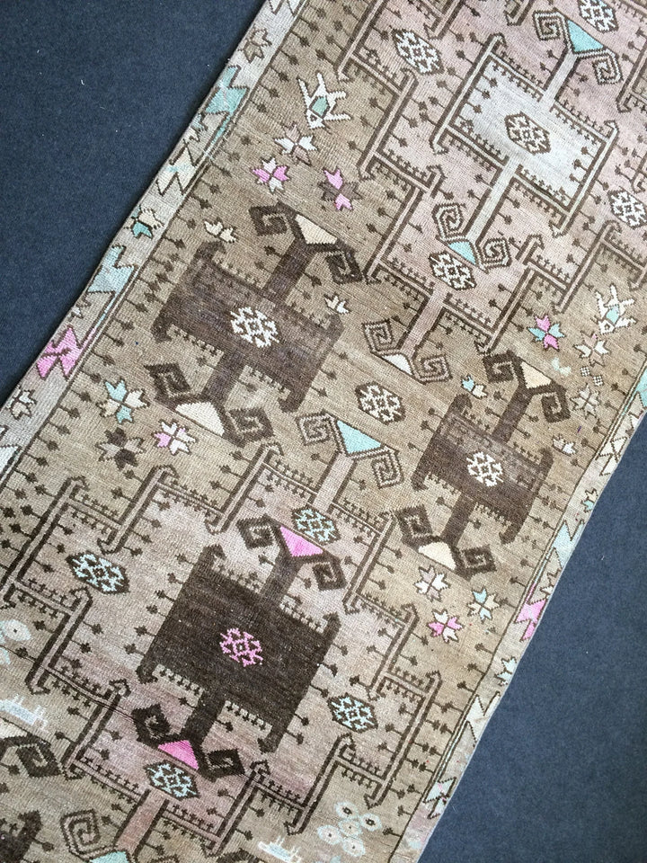 Turkish Runner Rug 3' 1" x 12' 4" Hand-Knotted | No. WR65829