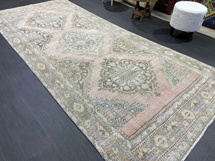 Tan Turkish Runner Rug 4' 5" x 9' 9" Hand-Knotted | No. WR65890