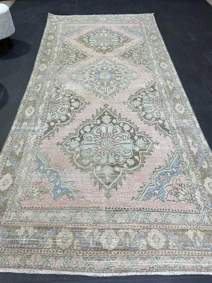 Tan Turkish Runner Rug 4' 5" x 9' 9" Hand-Knotted | No. WR65890