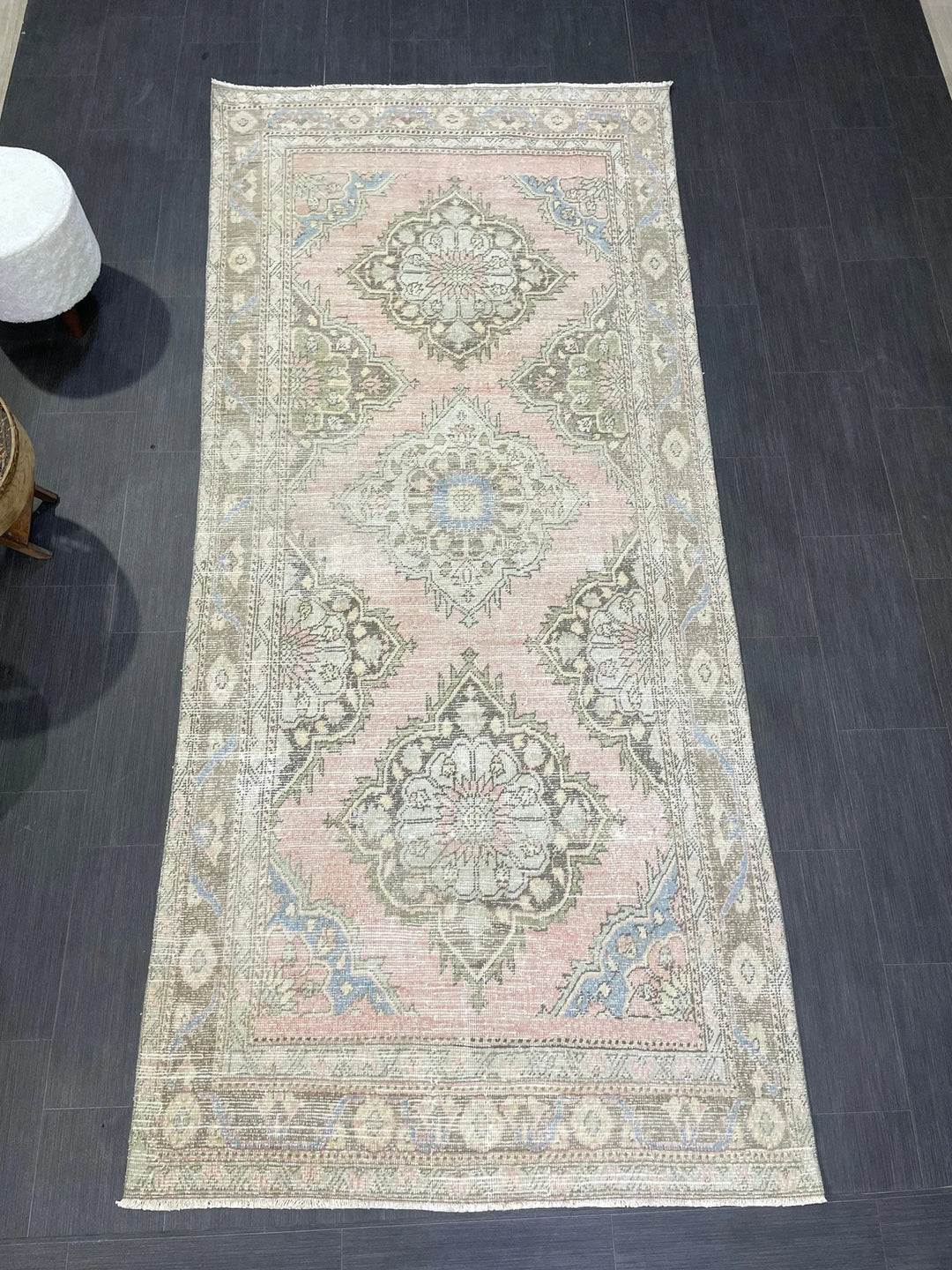 Tan Turkish Runner Rug 4' 5" x 9' 9" Hand-Knotted | No. WR65890
