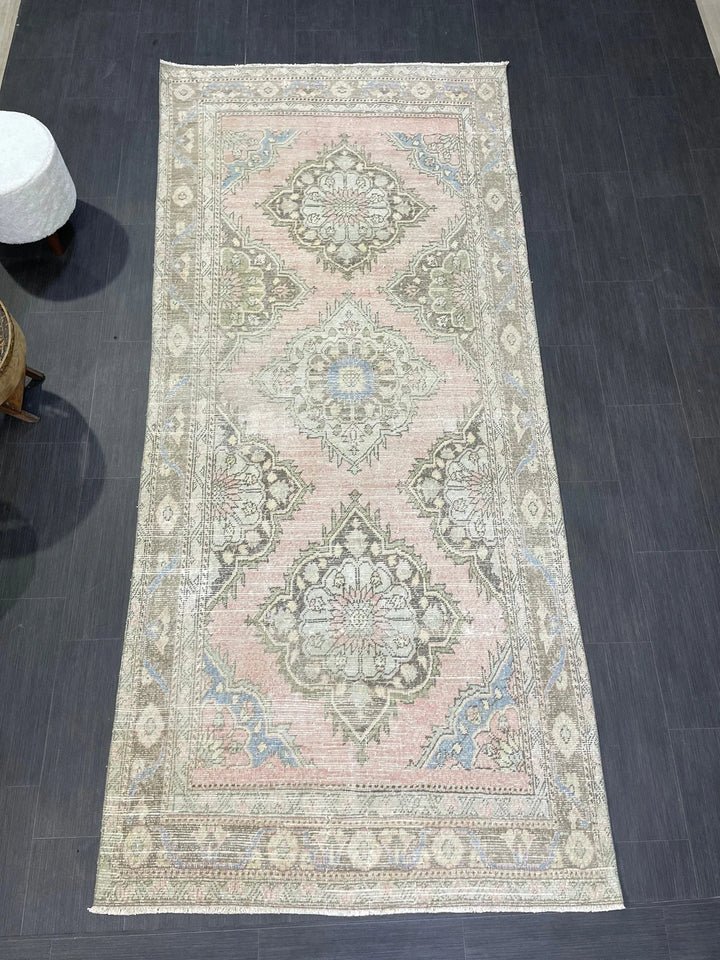 Tan Turkish Runner Rug 4' 5" x 9' 9" Hand-Knotted | No. WR65890