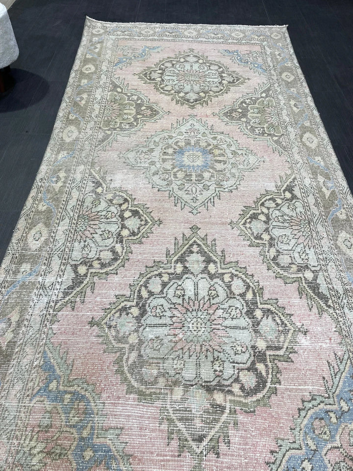 Tan Turkish Runner Rug 4' 5" x 9' 9" Hand-Knotted | No. WR65890