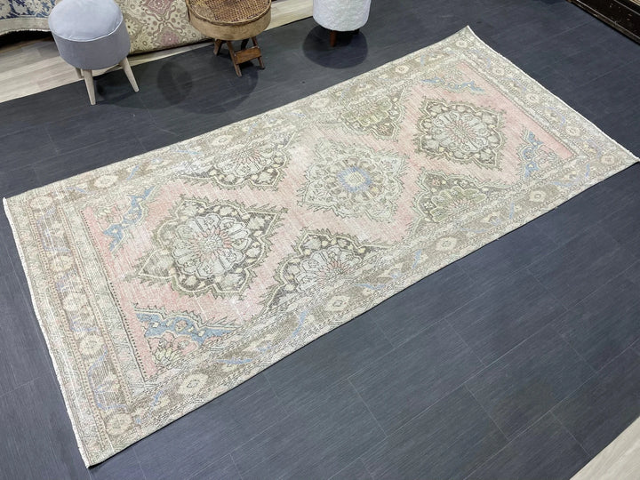 Tan Turkish Runner Rug 4' 5" x 9' 9" Hand-Knotted | No. WR65890