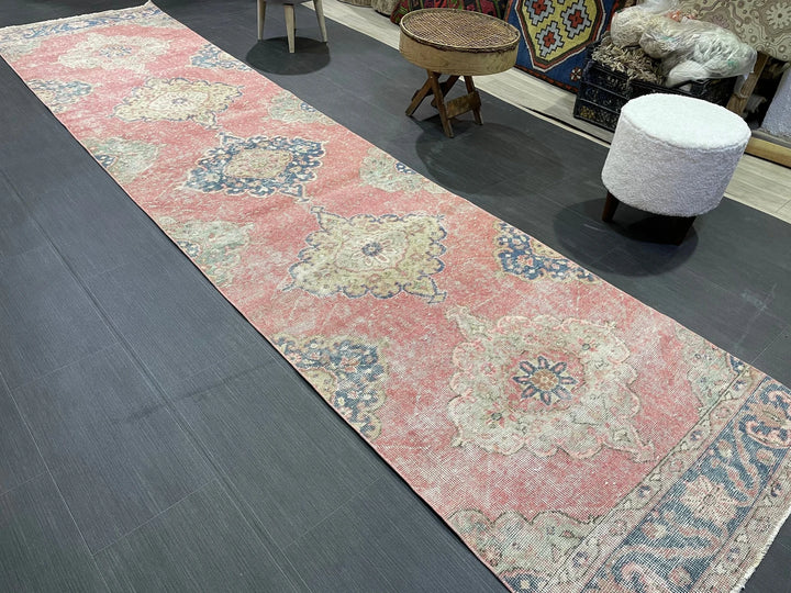 Rust Turkish Runner Rug 2' 11" x 12' 5" Hand-Knotted | No. WR65934