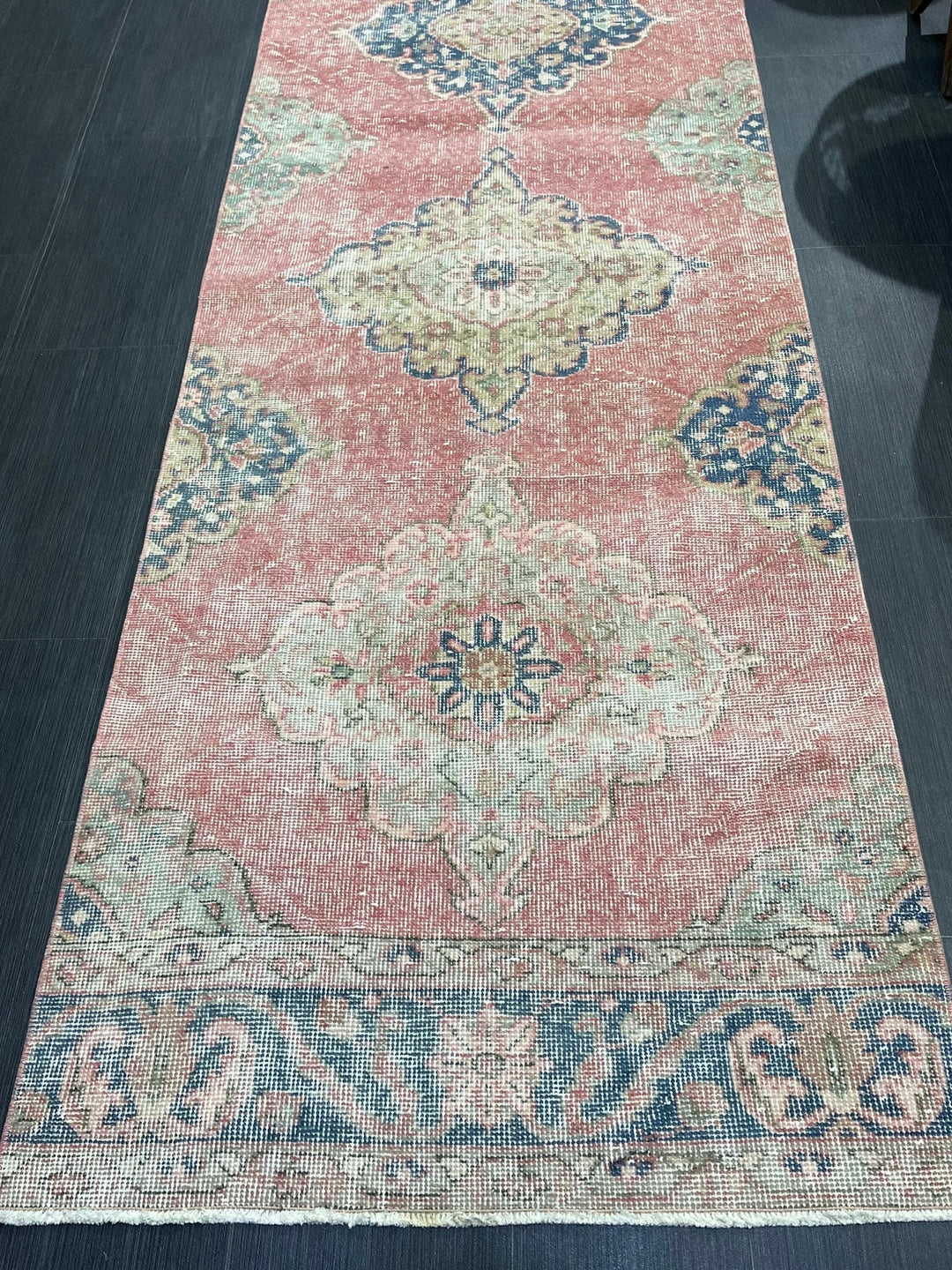 Rust Turkish Runner Rug 2' 11" x 12' 5" Hand-Knotted | No. WR65934