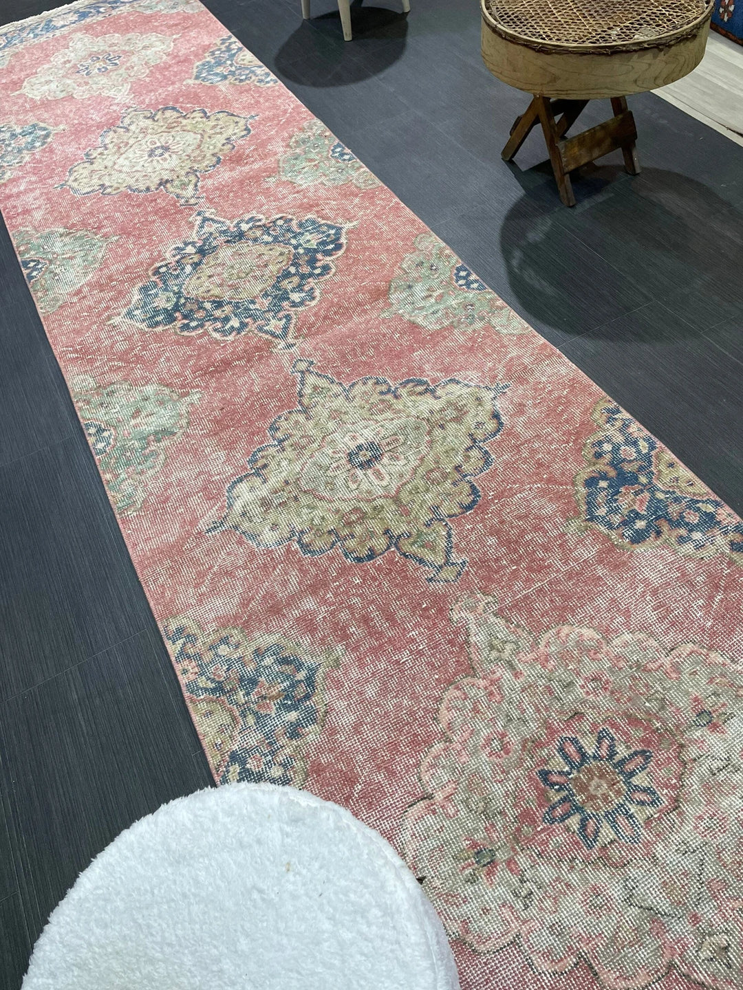 Rust Turkish Runner Rug 2' 11" x 12' 5" Hand-Knotted | No. WR65934