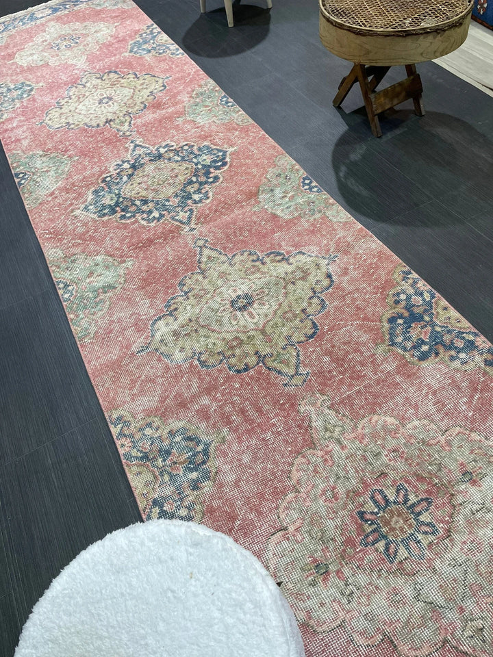 Rust Turkish Runner Rug 2' 11" x 12' 5" Hand-Knotted | No. WR65934