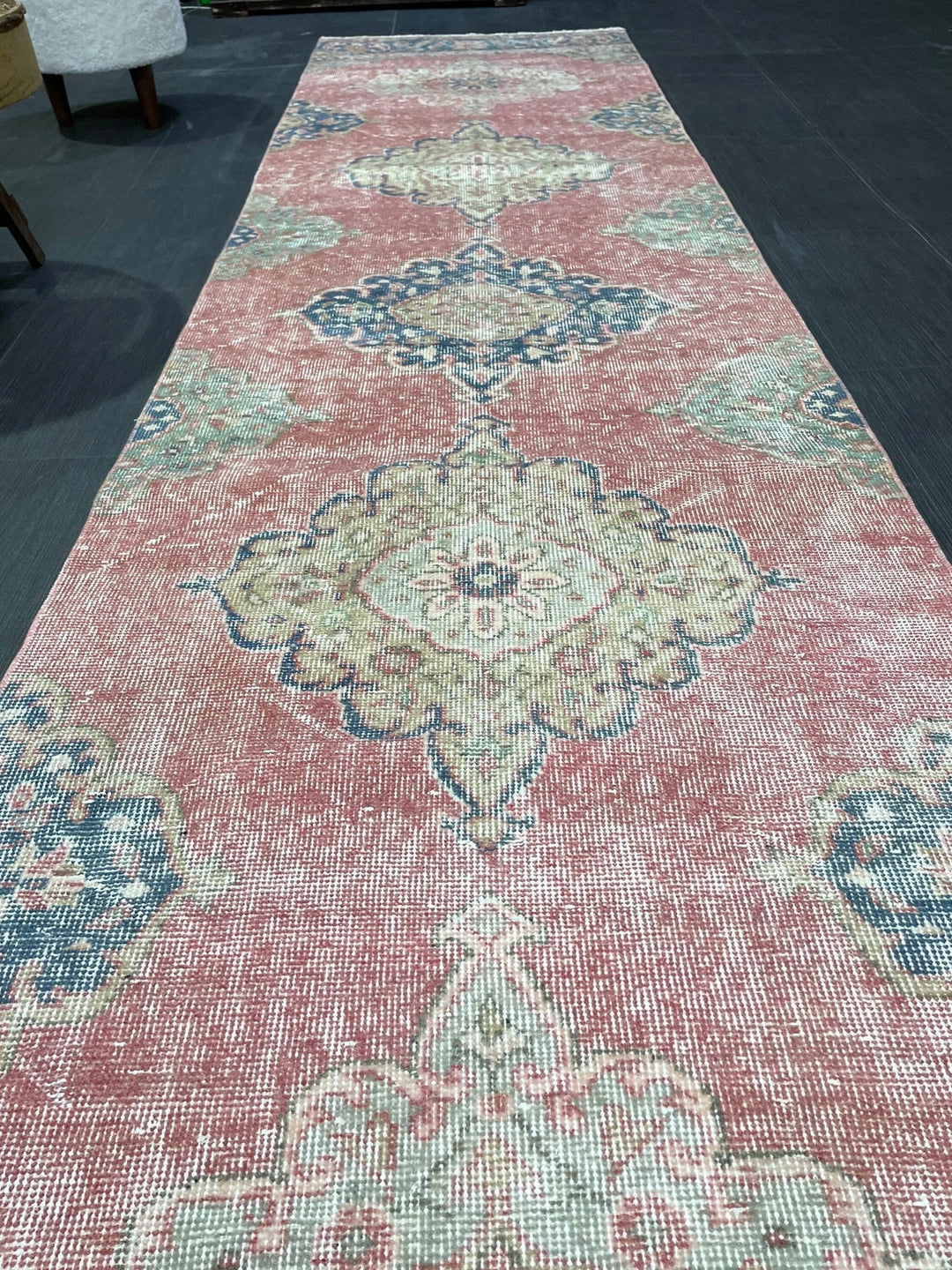 Rust Turkish Runner Rug 2' 11" x 12' 5" Hand-Knotted | No. WR65934
